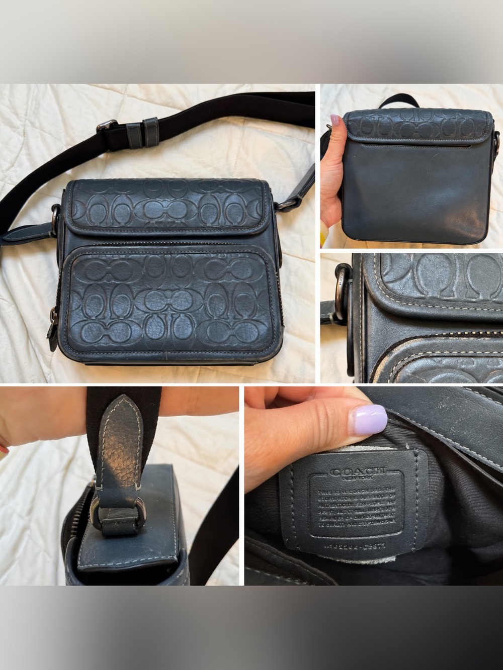 Coach Sullivan Signature Leather Flap Crossbody C9871 Denim